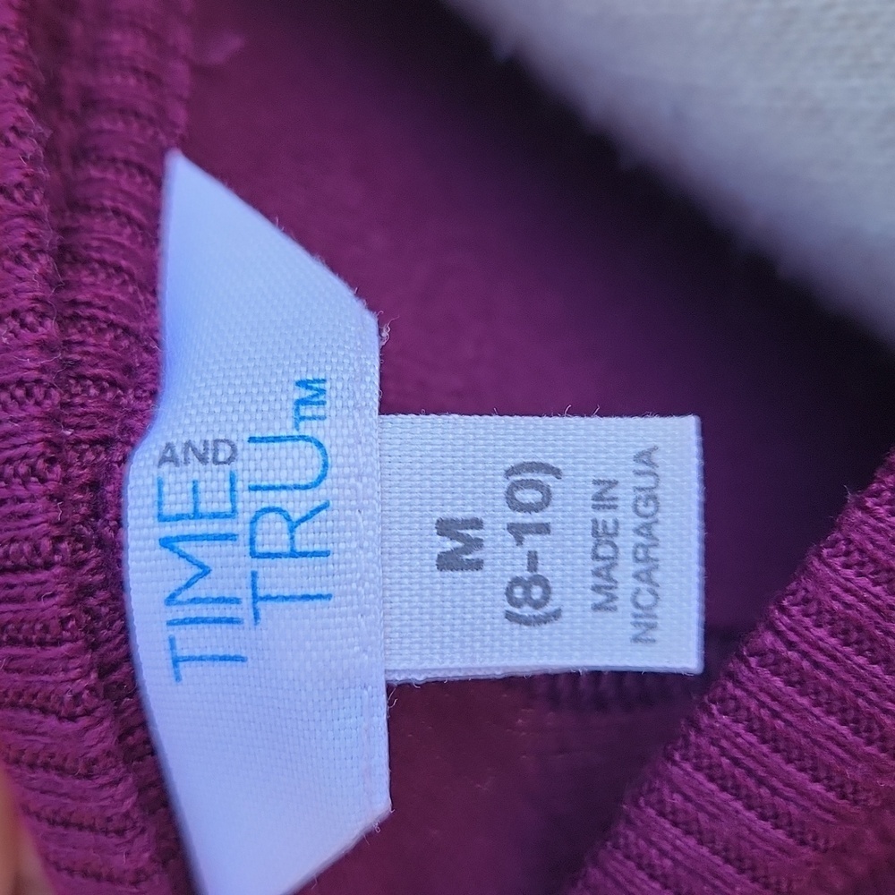 Time and Tru Textured Scoop Neck High-low Hem Slouchy Chunky Sweater - Picture 8 of 9